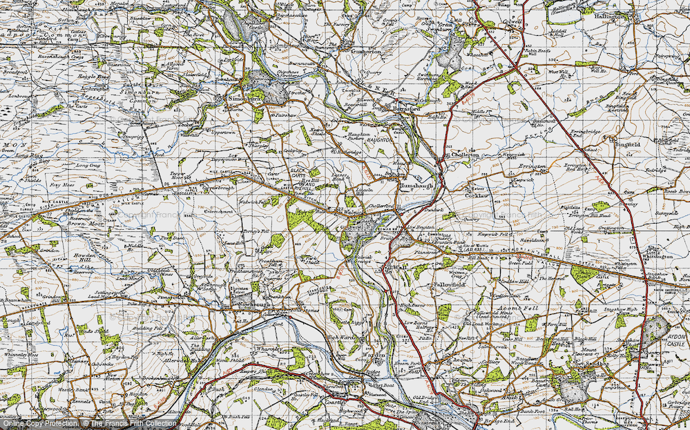 Old Map of Walwick, 1947 in 1947