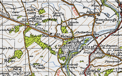 Old map of Walwick in 1947