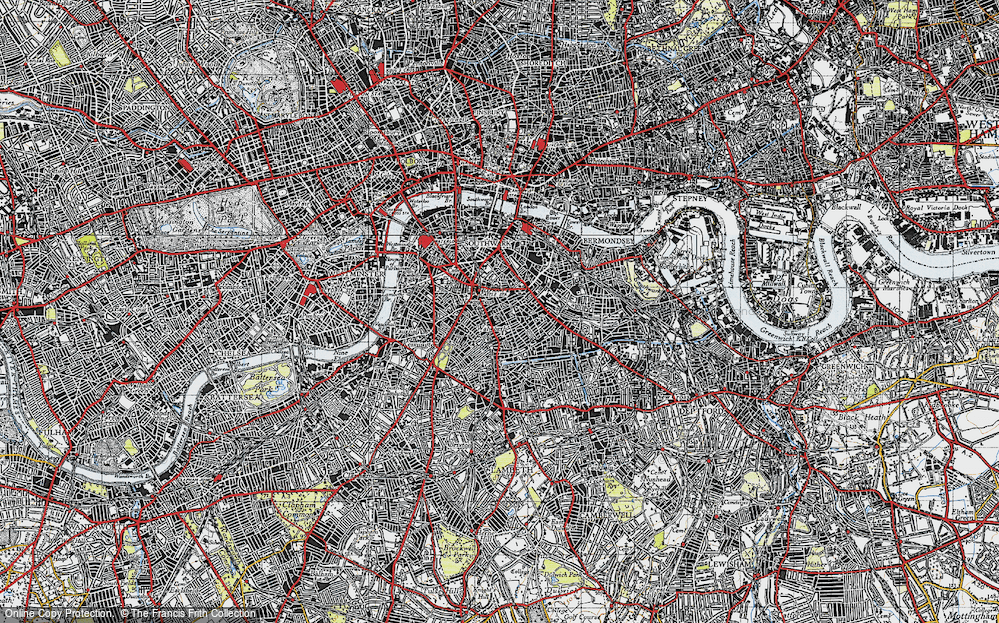 Old Map of Historic Map covering Elephant and Castle Sta in 1946
