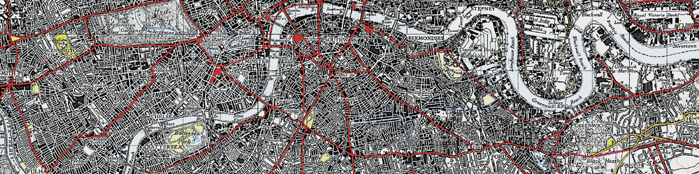 Old map of Elephant and Castle Sta in 1946