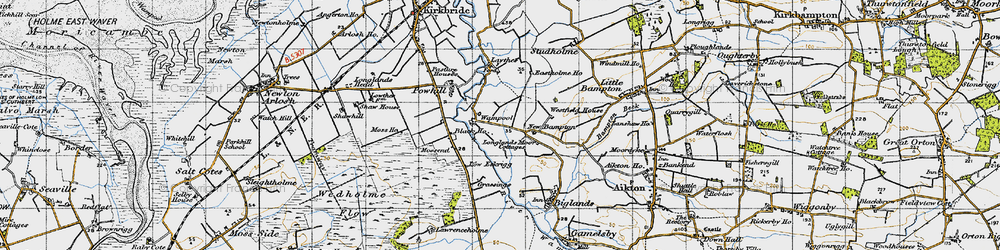 Old map of Westfield Ho in 1947