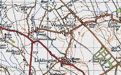Old map of Wanborough in 1947
