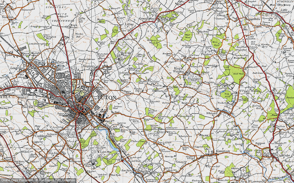 Old Map of Historic Map covering Wigmore Hall Fm in 1946