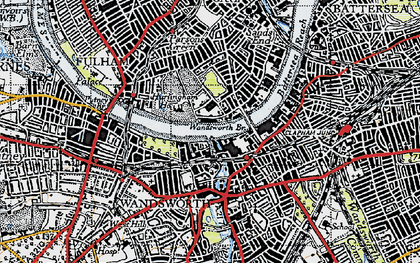 Old map of Wandsworth in 1945