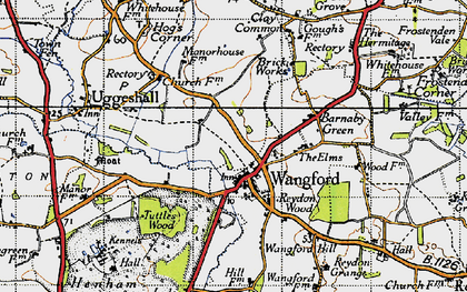Old map of Wangford in 1946