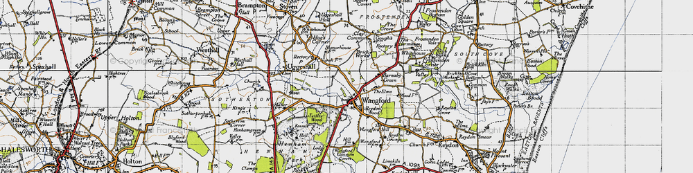 Old map of Wangford in 1946