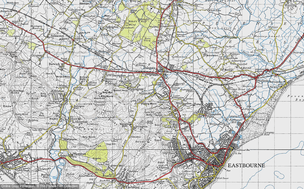 Old Map of Wannock, 1940 in 1940