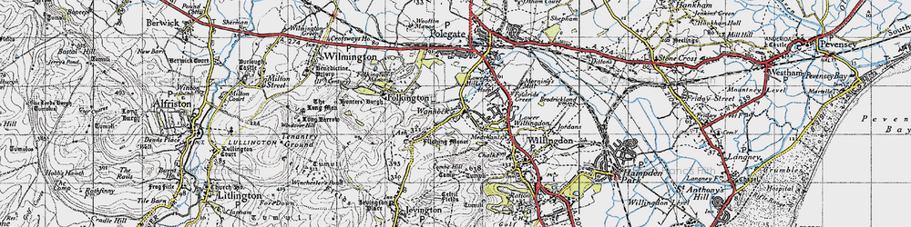 Old map of Wannock in 1940