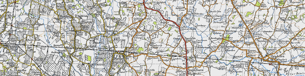 Old map of Wanshurst Green in 1940