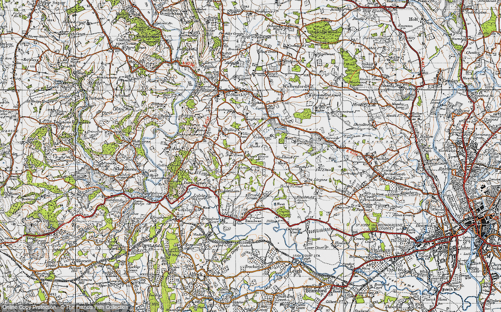 Old Map of Wants Green, 1947 in 1947