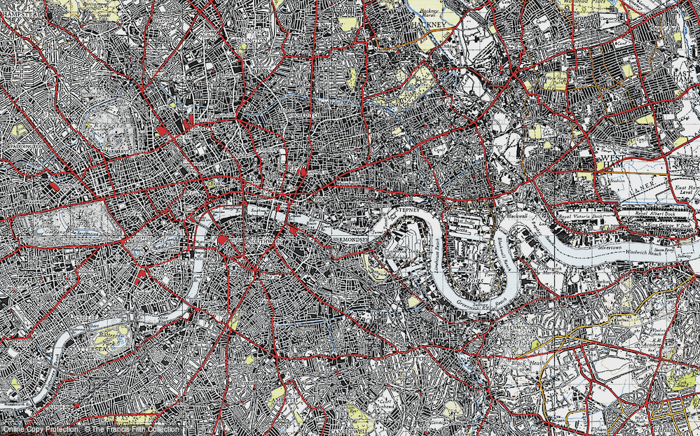 Old Map of Wapping, 1946 in 1946