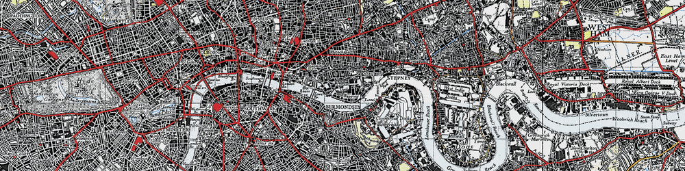 Old map of Wapping in 1946