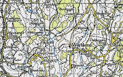 Old map of Warbleton in 1940