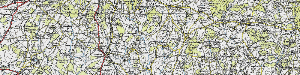 Old map of Warbleton in 1940