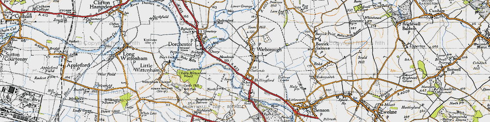 Old map of Warborough in 1947