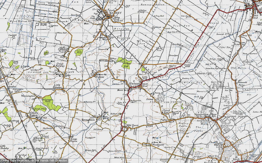 Old Map of Warboys, 1946 in 1946