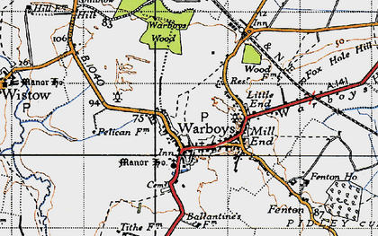 Old map of Warboys in 1946
