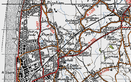Old map of Warbreck in 1947