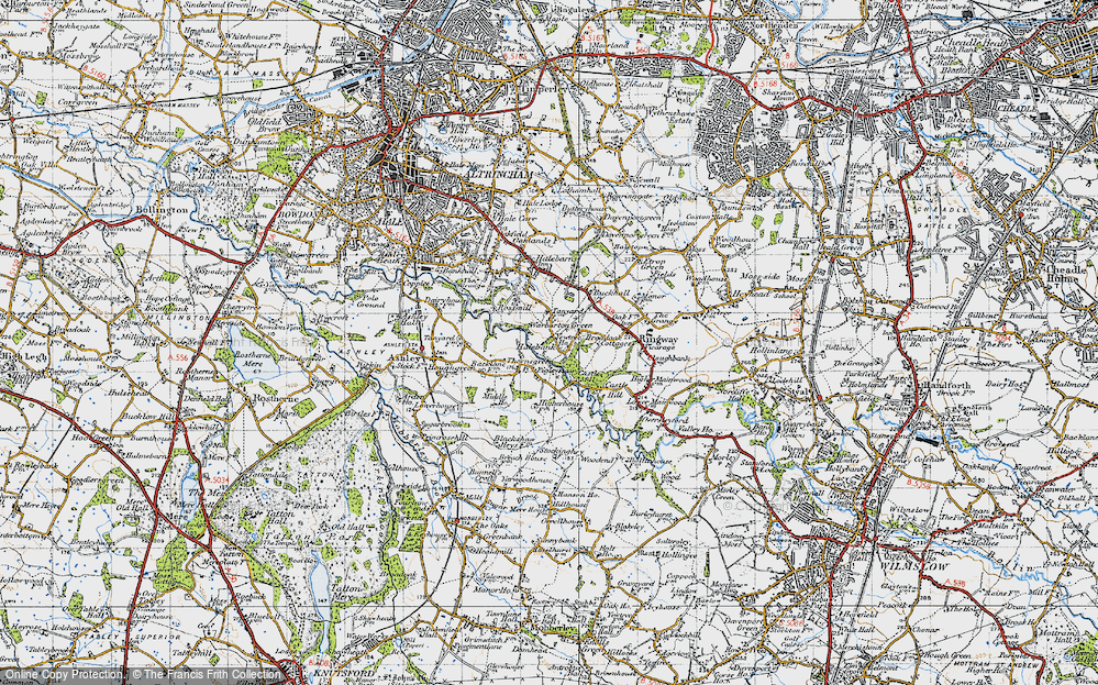 Old Map of Warburton Green, 1947 in 1947