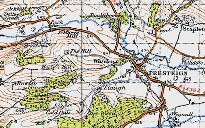 Old map of Warden in 1947
