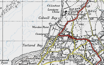 Old map of Warden Point in 1945