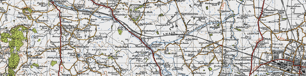 Old map of Wardle in 1947