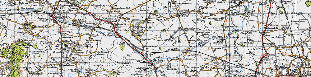 Old map of Wardle Bank in 1947