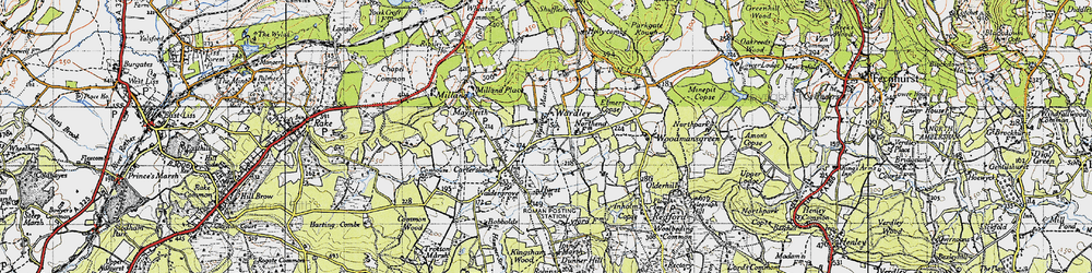 Old map of Wardley in 1940