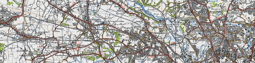 Old map of Wardley in 1947