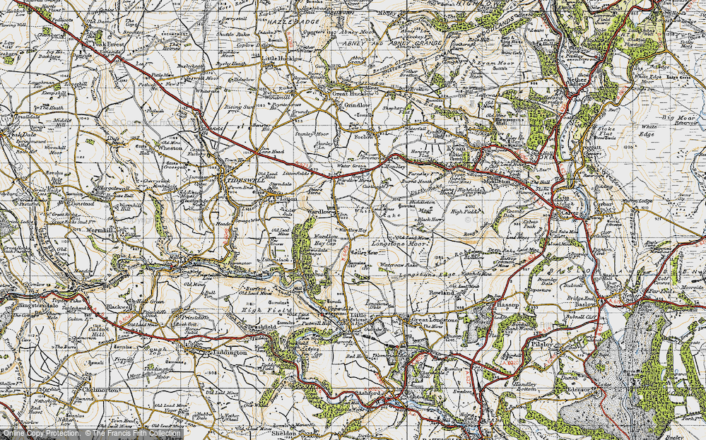 Old Map of Wardlow, 1947 in 1947