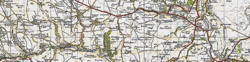Old map of Wardlow in 1947