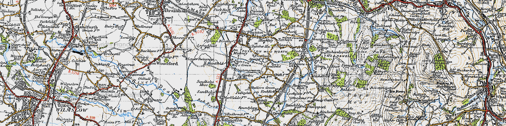 Old map of Wardsend in 1947