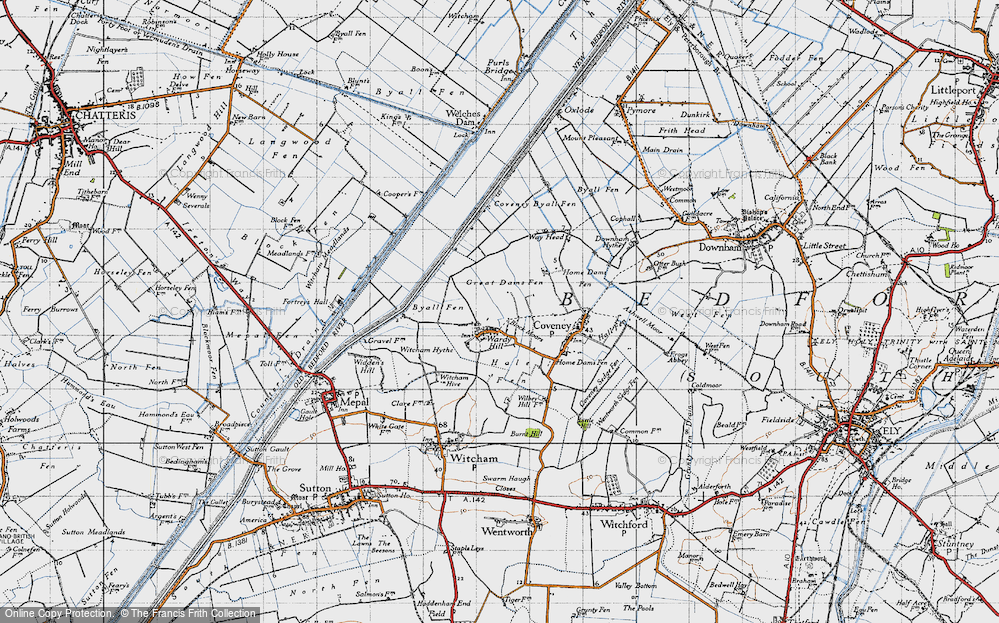 Old Map of Historic Map covering Block Moors in 1946
