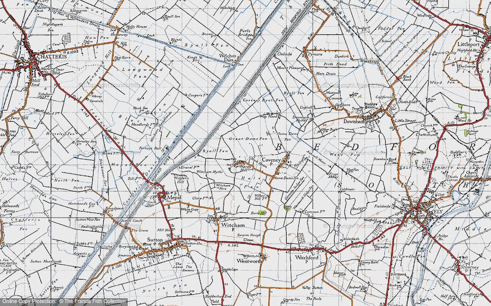 Historic Ordnance Survey Map of Wardy Hill, 1946