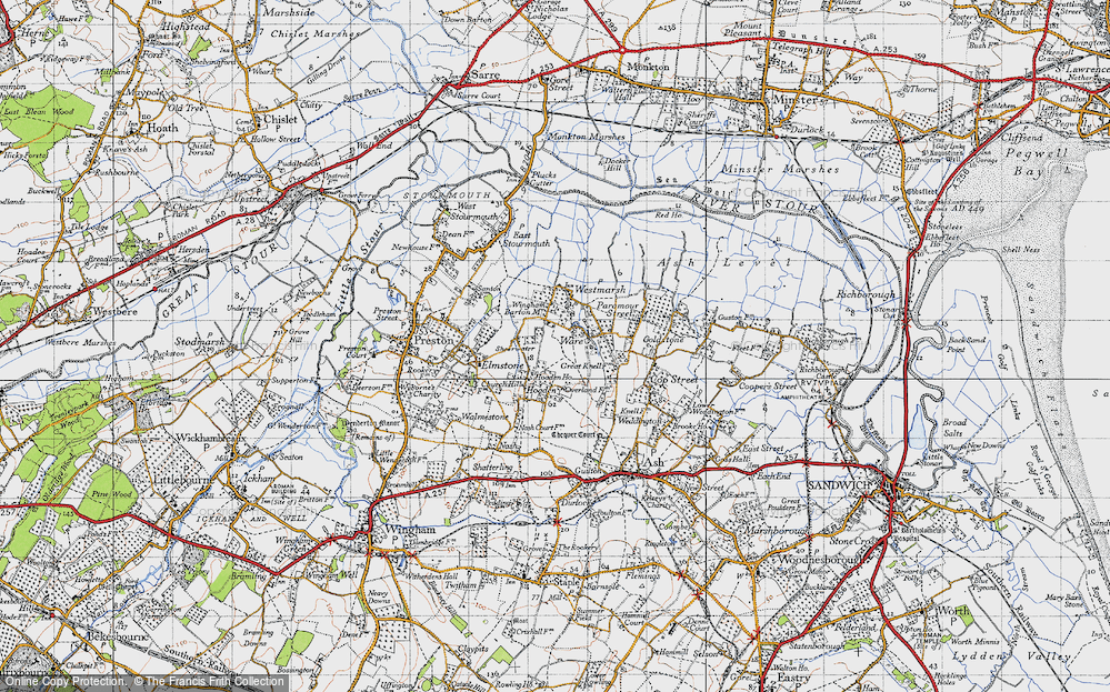 Old Map of Ware, 1947 in 1947