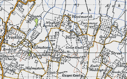 Old map of Ware in 1947