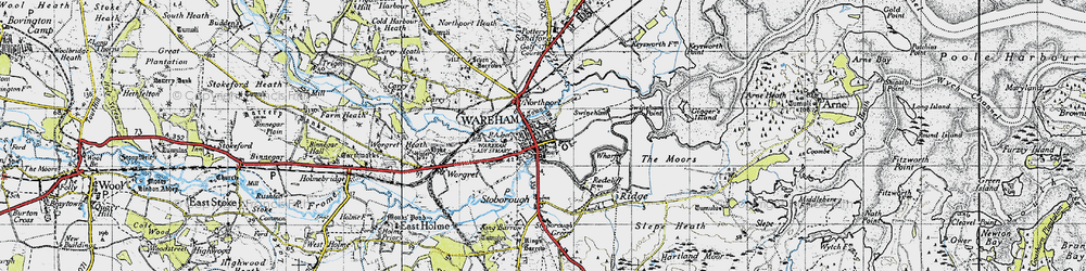 Old map of Wareham in 1940
