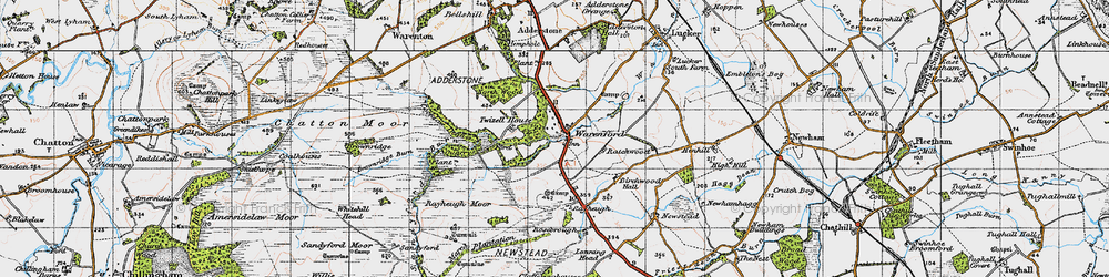 Old map of Birchwood Hall in 1947