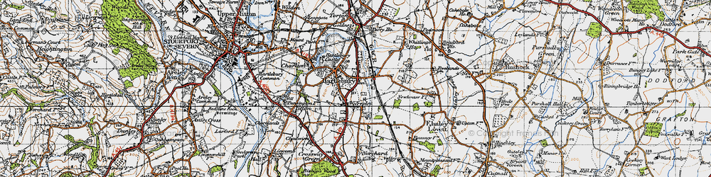 Old map of Waresley in 1947
