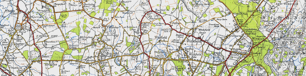 Old map of Warfield in 1940
