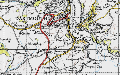 Old map of Warfleet in 1946