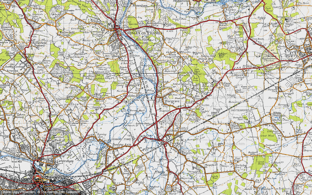 Old Map of Wargrave, 1947 in 1947