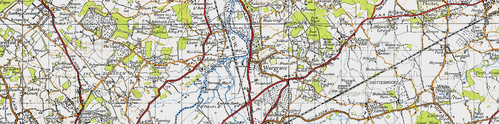 Old map of Wargrave in 1947