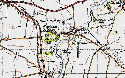 Old map of Warham in 1946