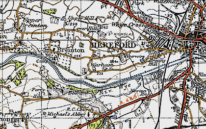 Old map of Warham in 1947