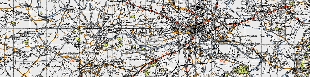 Old map of Warham in 1947