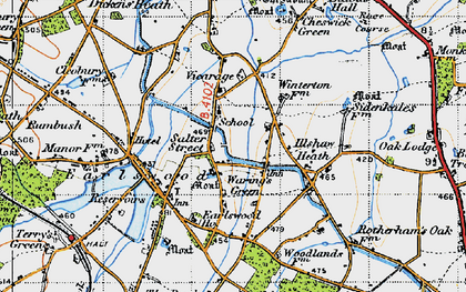 Old map of Waring's Green in 1947