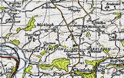 Old map of Warkleigh in 1946