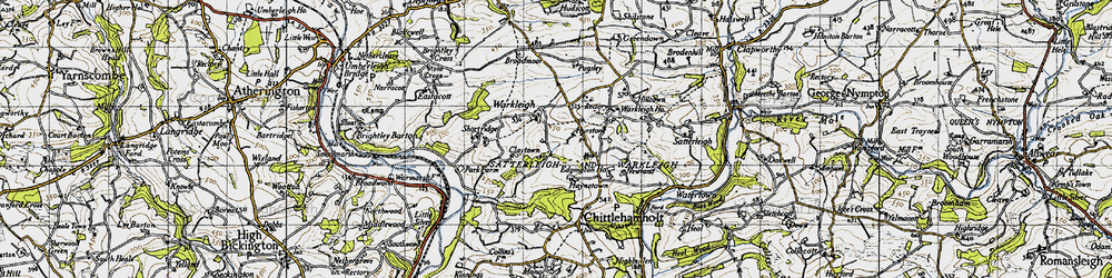 Old map of Warkleigh in 1946