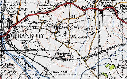 Old map of Warkworth in 1946